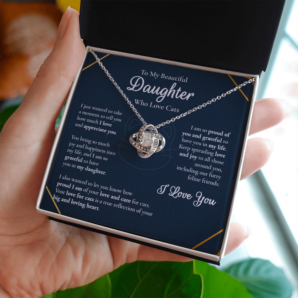 To My Beautiful Daughter - I'm So Proud Of You - Love Knot Necklace