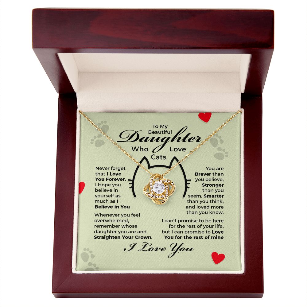 To My Beautiful Daughter - You Are Braver Than You Believe - Love Knot Necklace