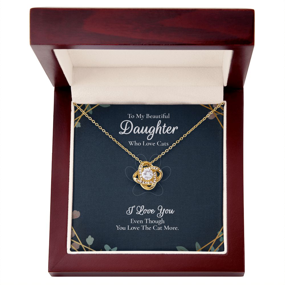 To My Beautiful Daughter - I Love You - Love Knot Necklace