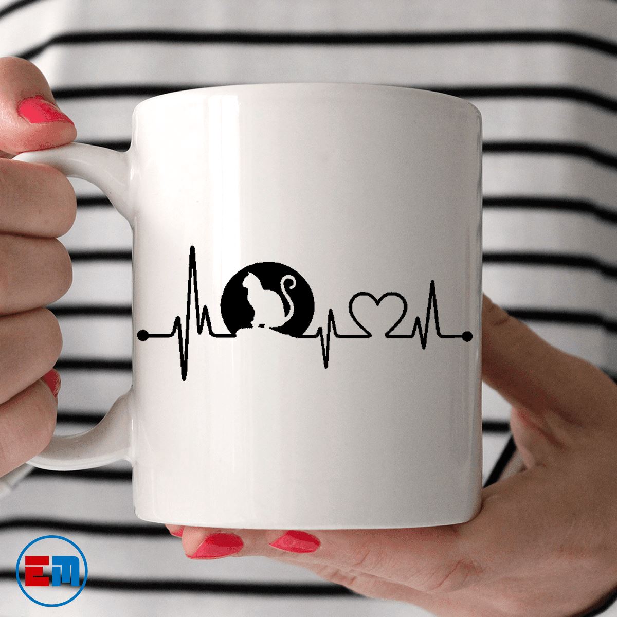 Cat Mug - Heart Beat - CatsForLife