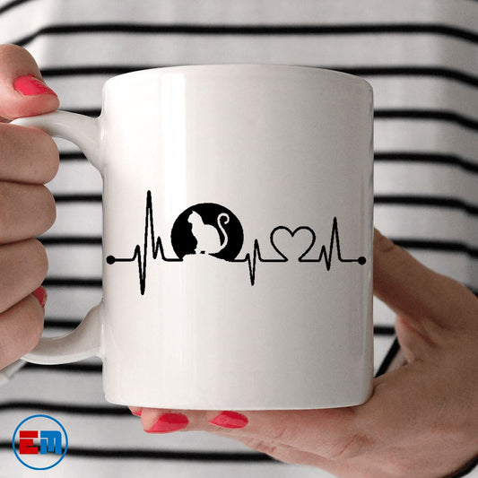 Cat Mug - Heart Beat - CatsForLife